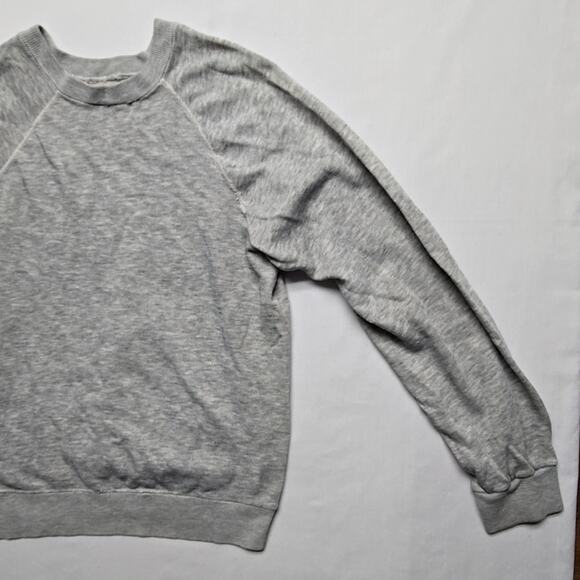 Vintage Mickey Mouse Sweatshirt Gray Graphic Large Raglan Sleeve Disney 80s - Picture 9 of 14